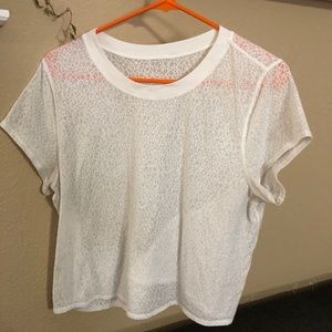 Lululemon Sheer white crop top
